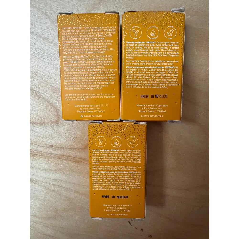 Capri Blue Pura Smart Scent SET OF 3 Pumpkin Dulce Fragrance Refill, NEW IN BOX